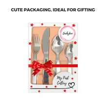 Load image into Gallery viewer, Name engraved &quot;My First Cutlery - Set&quot; *Stainless Steel*
