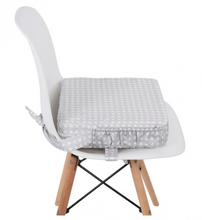 Load image into Gallery viewer, Chair Booster Cushion for dining at the table *Grey Stars*

