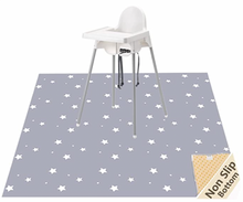 Load image into Gallery viewer, Highchair Weaning and Activity Splash Mat - Grey Polka Dots and Stars
